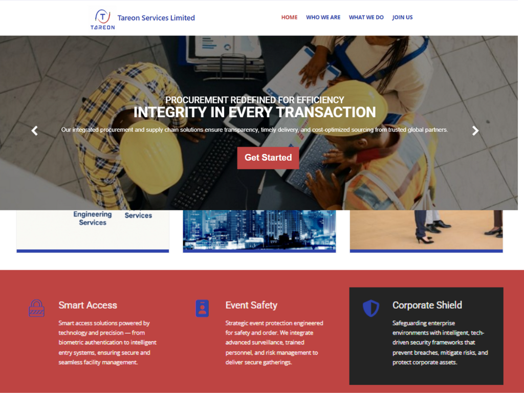 Tareon Services Business Website