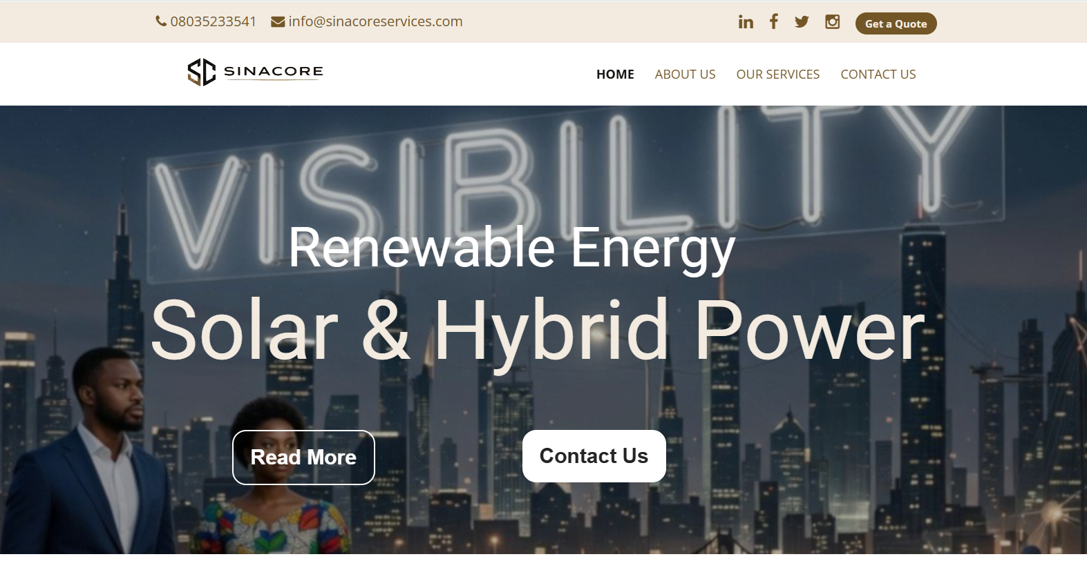 Sinacore Services Corporate Website